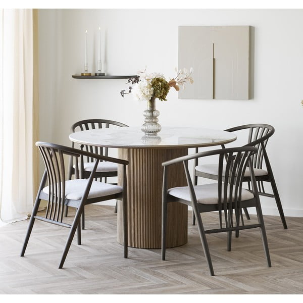 Okrúhly jedálenský stôl s doskou v dekore mramoru ø 120 cm Athens – House Nordic-image-1