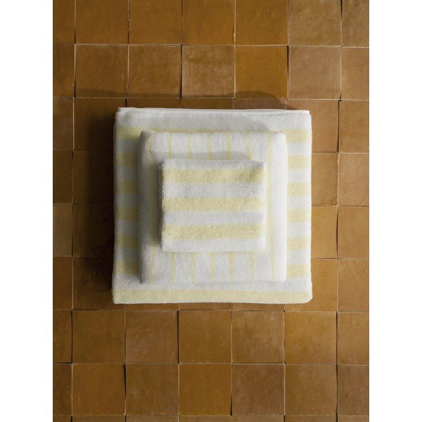 Svetložltá/biela froté osuška z bio bavlny 70x140 cm Arto – Blomus-image-2