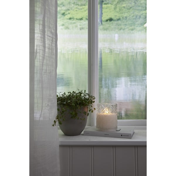 Biela LED vosková sviečka v skle Star Trading Flamme Romb, výška 12,5 cm-image-3