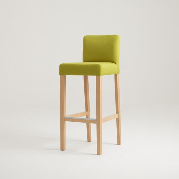 Zelená barová stolička s bukovými nohami Wilton 87