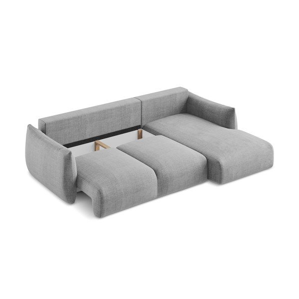 Svetlosivá rozkladacia rohová pohovka (pravý roh/s leňoškou) Leila – Makamii-image-4