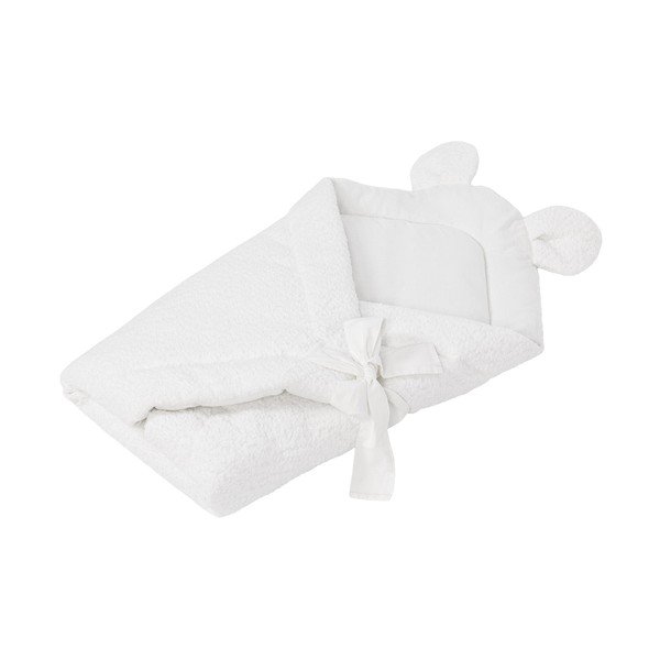 Biela detská zavinovačka z materiálu buklé 35x65 cm – Meowbaby-image-1