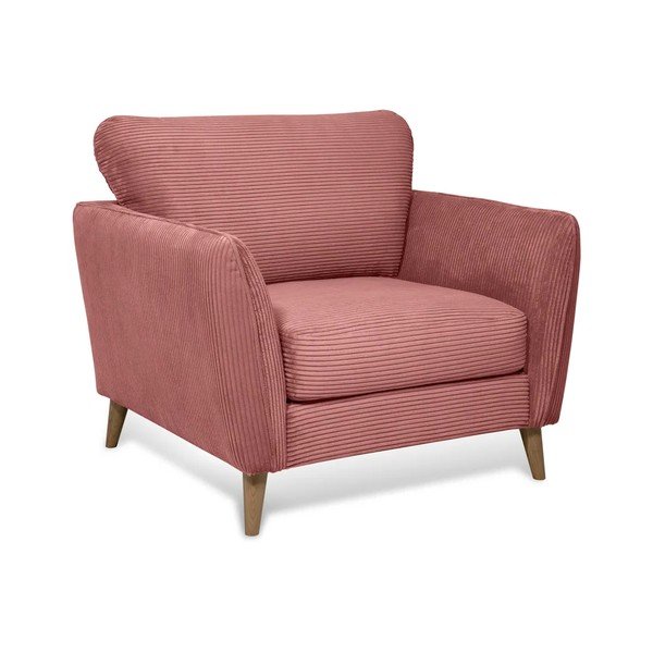 Ružové menčestrové kreslo Paris – Scandic