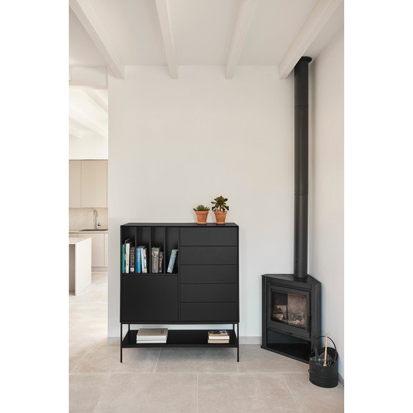 Čierna skrinka 120x140x45 cm Platt – Teulat-image-1