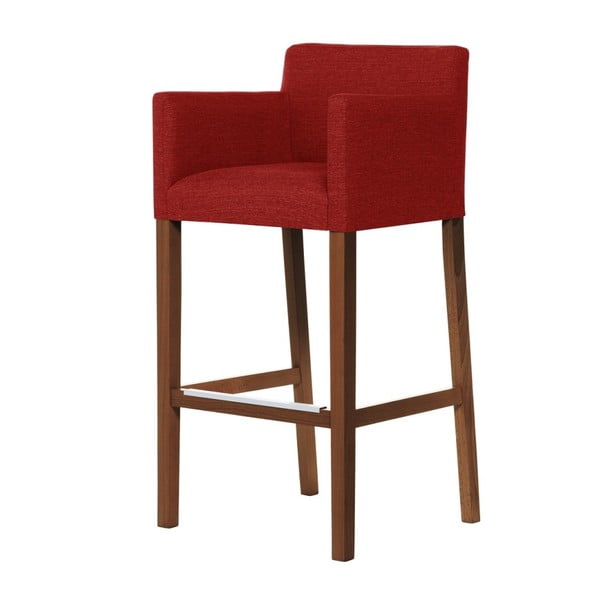 Červená barová stolička s tmavohnedými nohami Ted Lapidus Maison Sillage