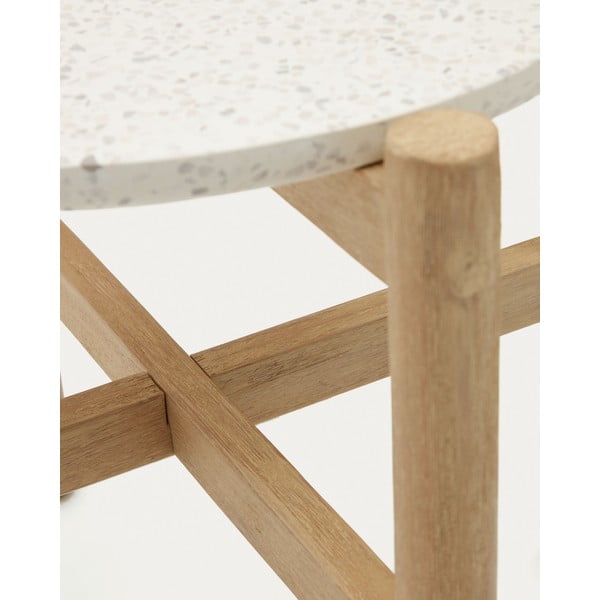 Okrúhly odkladací stolík s terrazzo doskou ø 54,5 cm Pola – Kave Home-image-3