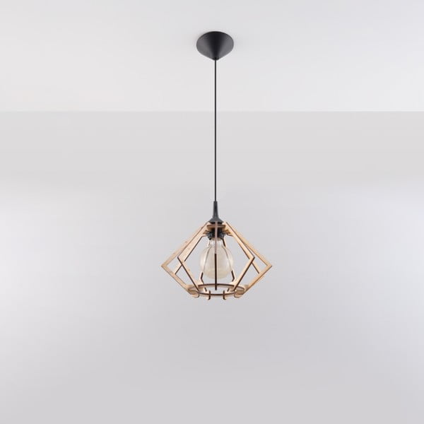 Závesné svietidlo v prírodnej farbe s dreveným tienidlom ø 27,5 cm Toranja – Nice Lamps