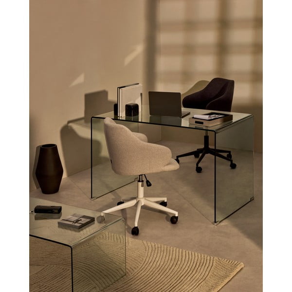 Sklenený pracovný stôl 70x125 cm Burano – Kave Home-image-1