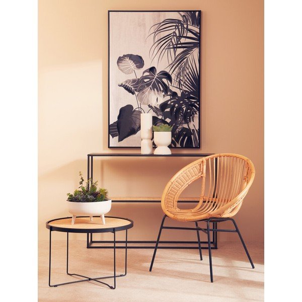Ratanový okrúhly konferenčný stolík v prírodnej farbe ø 60 cm Depok – Premier Housewares-image-3