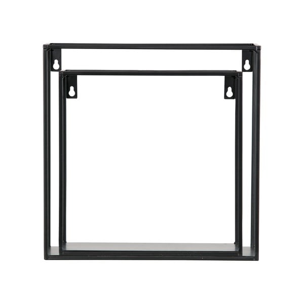 Súprava 2 čiernych nástenných políc WOOOD Meert