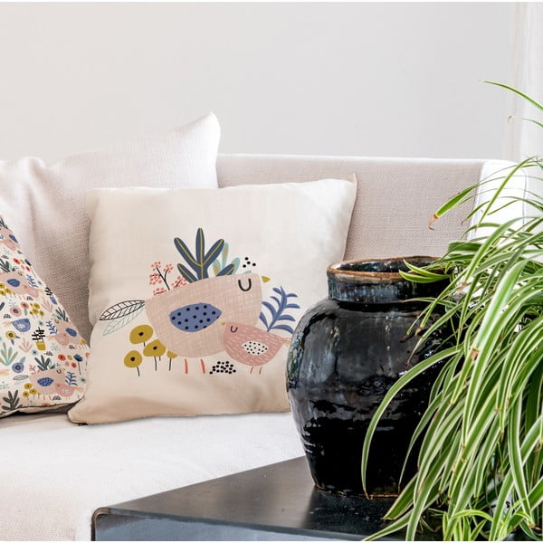 Vankúš Butter Kings z bavlny Bird Family, 45 x 45 cm-image-1