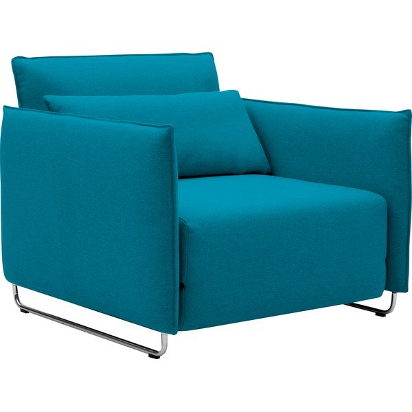 Tyrkysovomodré rozkladacie kreslo Softline Cord-image-2