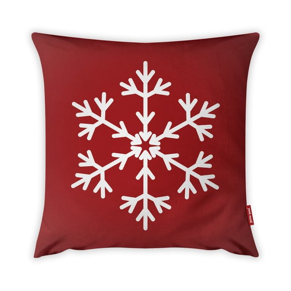 Obliečka na vankúš Vitaus Christmas Period Red Simple Snowflake, 43 x 43 cm