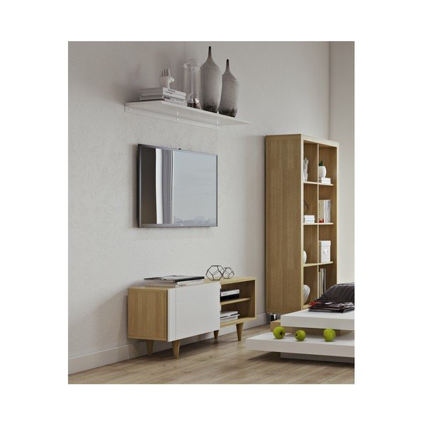 Televízny stolík TemaHome Cruz Pure White/Oak-image-3