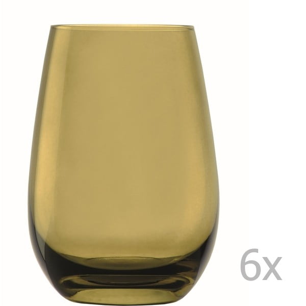 Sada 6 olivovozelených pohárov Stölzle Lausitz Elements, 465 ml
