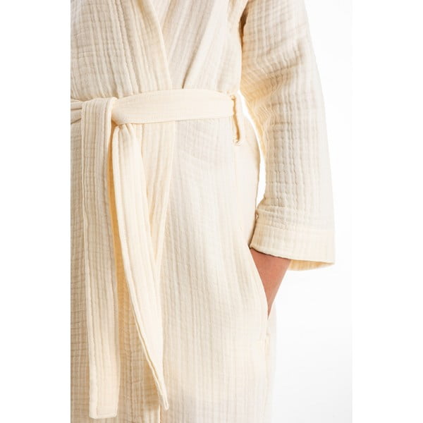 Krémový mušelínový detský župan veľkosť 5-6 rokov Muslin – Foutastic-image-1