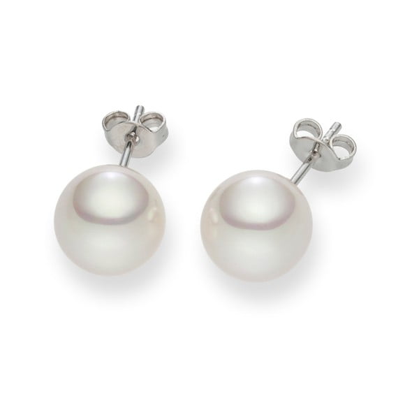 Biele perlové náušnice Pearls of London Kieran