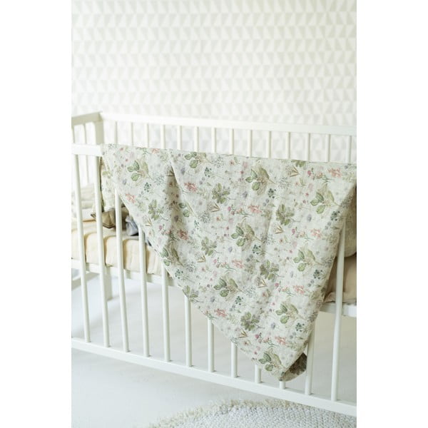 Detské béžové ľanové obliečky Linen Tales Botany, 140 x 200 cm-image-1