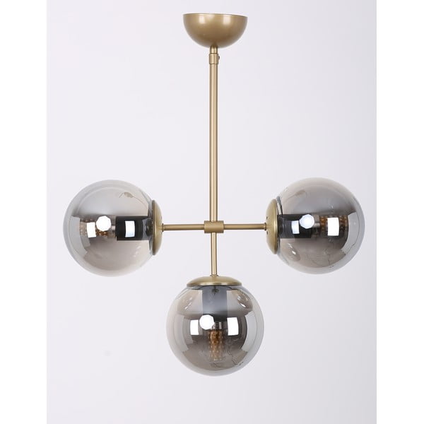 Stropné svietidlo so skleneným tienidlom v sivo-zlatej farbe ø 15 cm Seagull – Squid Lighting