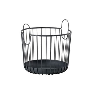 Čierny kovový úložný košík Zone Inu, ø 30 cm