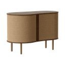 Hnedo-svetlohnedá komoda v dekore duba s posuvnými dverami 100x67x50 cm Audacious – UMAGE