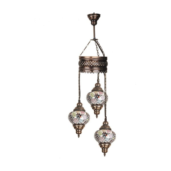 Sklenená ručne vyrobená závesná lampa Three Khalesi, 13 cm