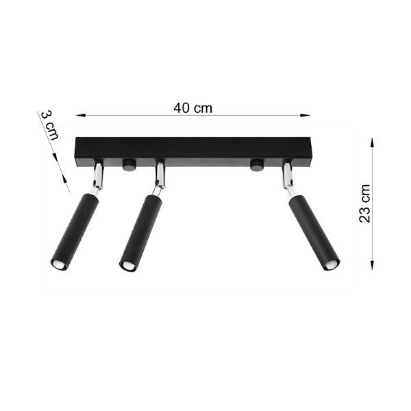 Čierne stropné svietidlo Sollux Tiden Trio-image-3