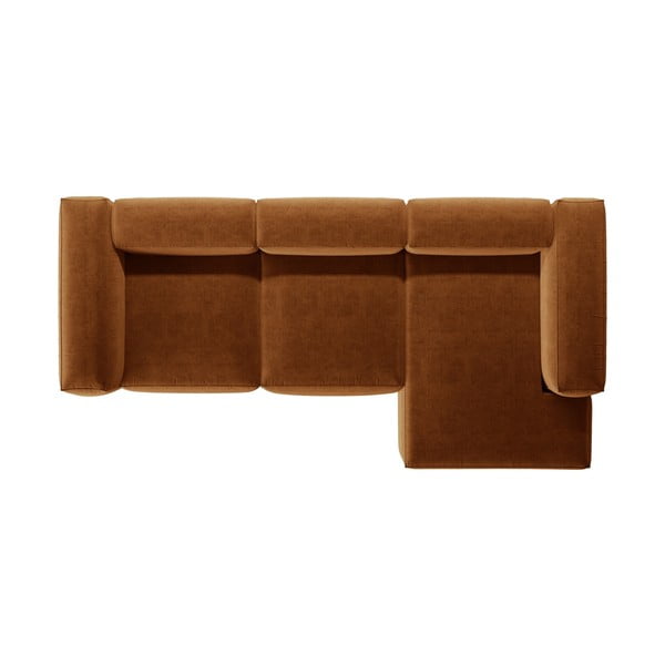 Rohová pohovka v tehlovej farbe (pravý roh/s leňoškou) Bergamo – Cosmopolitan Design-image-3