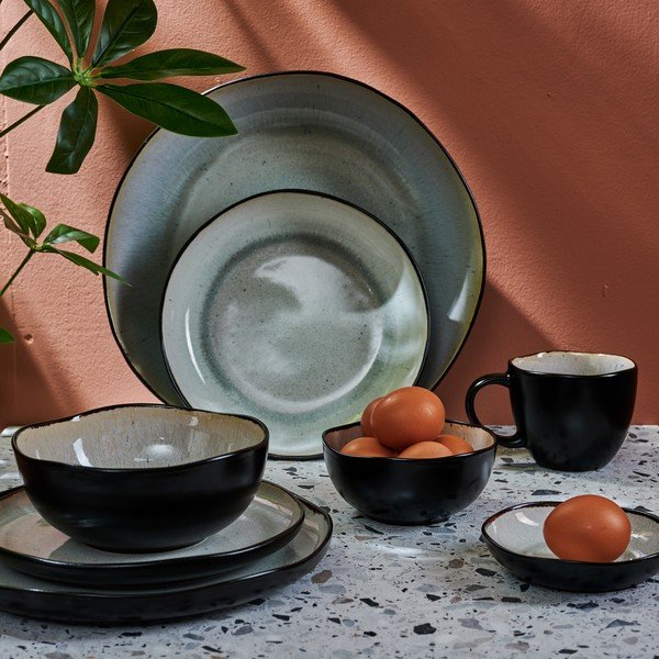Čierny/béžový kameninový tanier ø 27 cm Lunar – Salt&Pepper-image-3