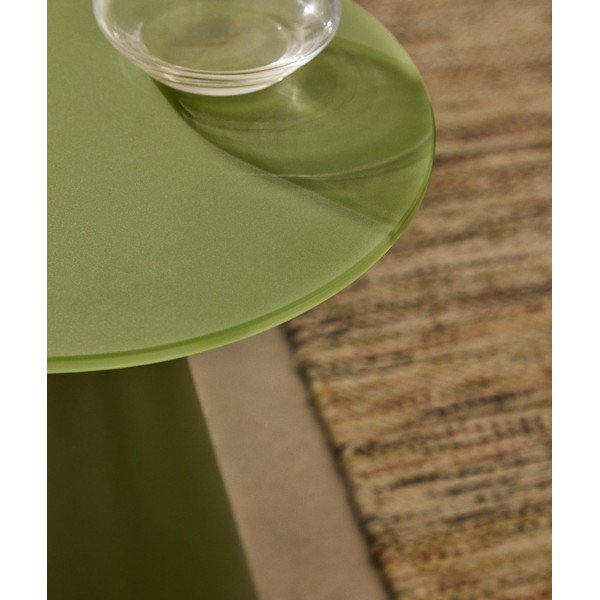 Okrúhly odkladací stolík so sklenenou doskou ø 30 cm Wilshire – Kave Home-image-2