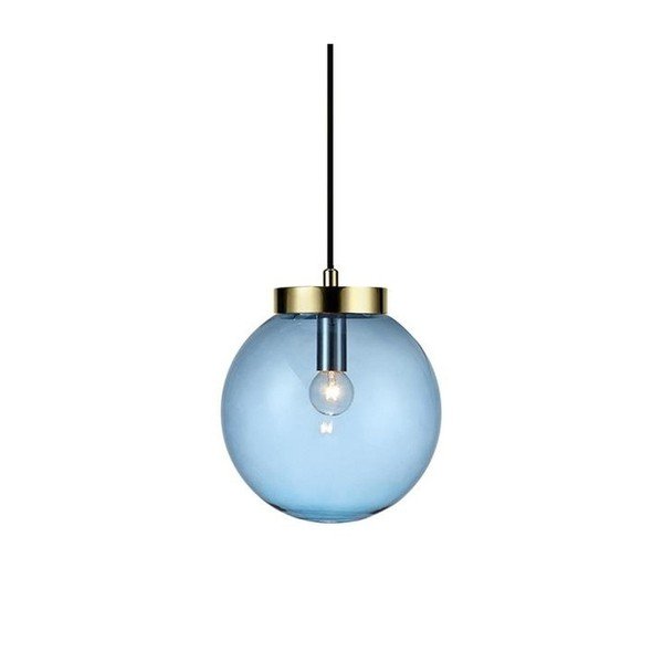 Závesné svietidlo v modro-zlatej farbe Markslöjd Ball Two, ⌀ 22 cm-image-1