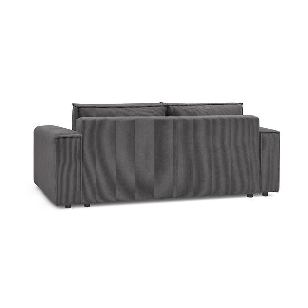 Tmavosivá menčestrová rozkladacia pohovka 245 cm Nihad – Bobochic Paris-image-4