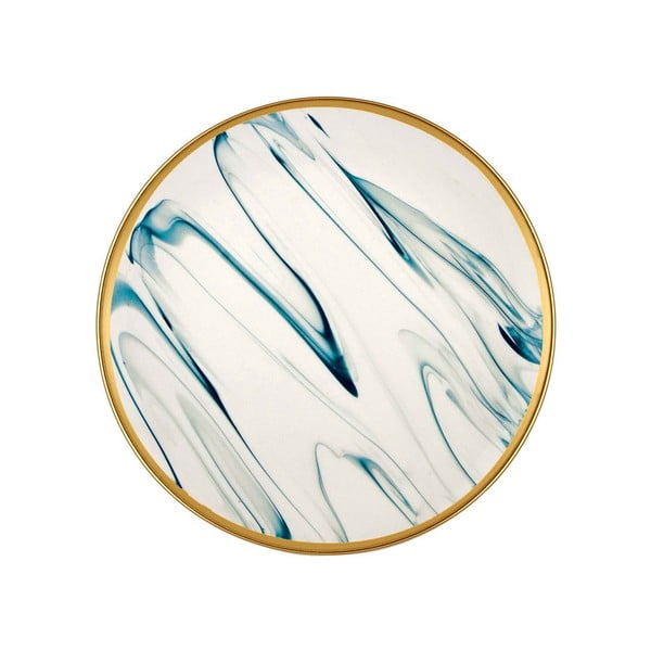 Sada 6 modro-bielych porcelánových dezertných tanierov Mia Lucid, ⌀ 19 cm