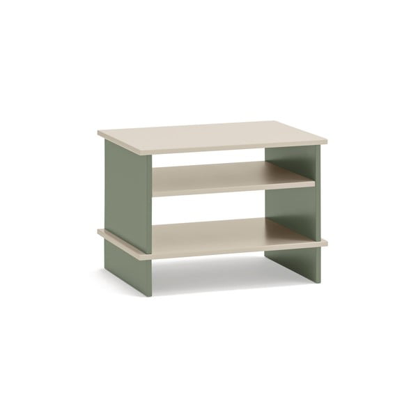 Zeleno-krémový nočný stolík s poličkami Inari – Teulat