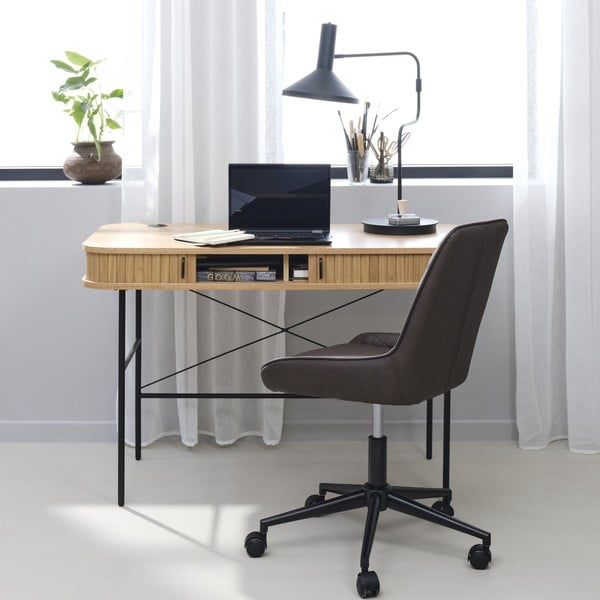 Pracovný stôl v dekore duba 60x120 cm Nola – Unique Furniture-image-1