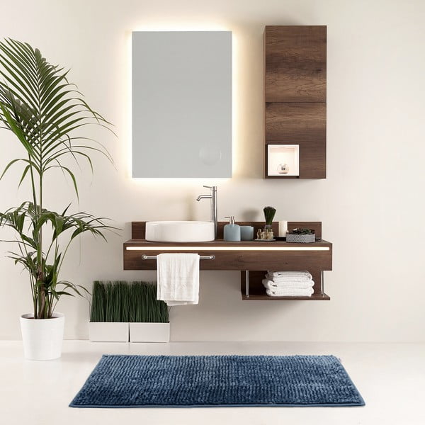 Tmavomodrá kúpeľňová predložka 60x90 cm Bati – Restilo-image-1