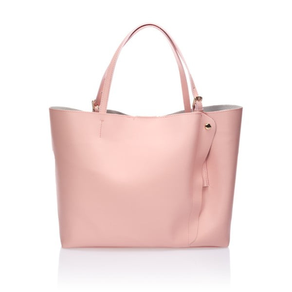 Ružová kožená kabelka Lisa Minardi Beallara