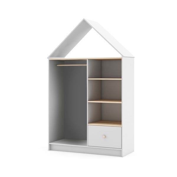 Biela otvorená detská šatníková skriňa 110x180 cm Estefania – Marckeric-image-4