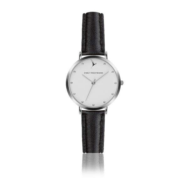 Dámske hodinky s čiernym s remienkom z pravej kože Emily Westwood Meeting
