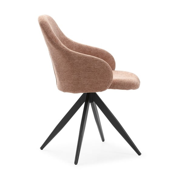 Svetlohnedé čalúnené jedálenské kreslá v súprave s podrúčkami 2 ks Tamara – Marckeric-image-3