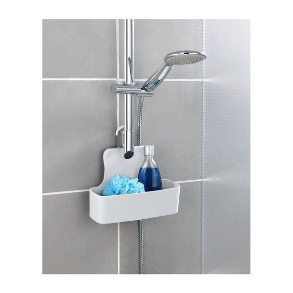 Biela závesná polička do sprchy Wenko Barcelona-image-1