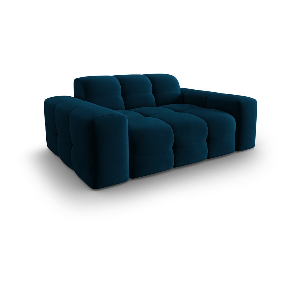 Tmavomodrá zamatová pohovka 156 cm Kendal - Micadoni Home