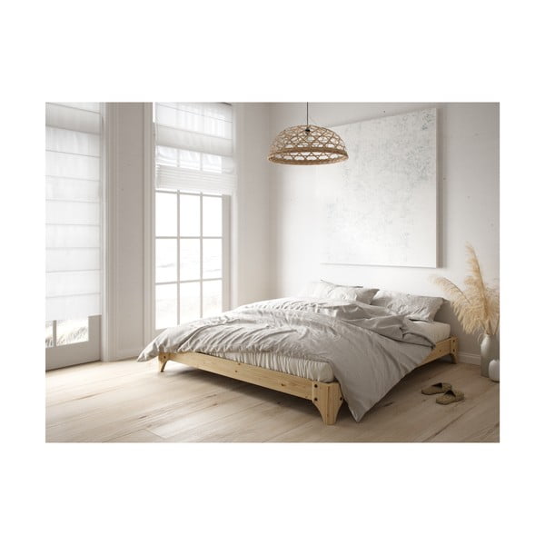 Čierna dvojlôžková posteľ z borovicového dreva s roštom 140x200 cm Elan – Karup Design-image-4