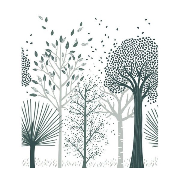 Detská tapeta 200 cm x 248 cm Blue Forest – Lilipinso