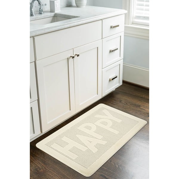 Krémová kúpeľňová predložka 60x100 cm Happy – Foutastic-image-1