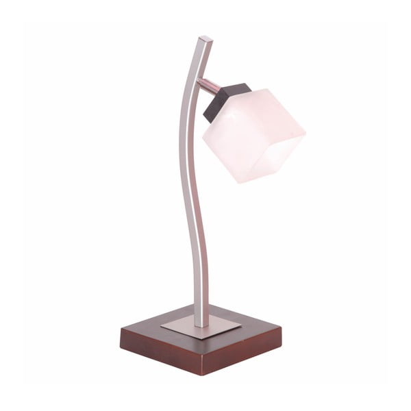 Tmavohnedá stolová lampa so skleneným tienidlom (výška  45 cm) Dana – LAMKUR