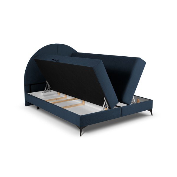 Tmavomodrá boxspring posteľ s úložným priestorom 180x200 cm Sunset – Cosmopolitan Design-image-4
