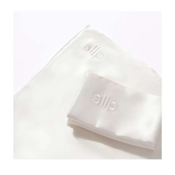 Hodvábna obliečka na vankúš 51x76 cm White – slip-image-1