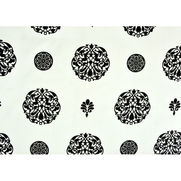 Čierno-biele obliečky na jednolôžko z bavlneného saténu 140x200 cm Ornament -image-1