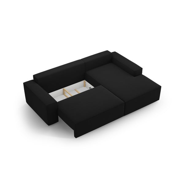 Čierna rozkladacia rohová pohovka (pravý roh) Jodie – Micadoni Home-image-4